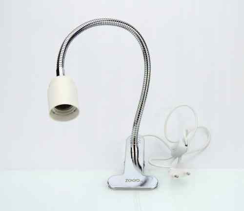 STATYW DO 1 ŻARÓWKI E27 SREBRNY WZMOCNIONY KLIPS