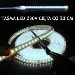 TAŚMA LED KLIK 230V 2835 120LED BIAŁA ZIMNA CIĘTA CO 20 CM