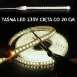 TAŚMA LED KLIK 230V 2835 120LED BIAŁA NEUTRALNA CIĘTA CO 20 CM 