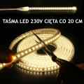 TAŚMA LED KLIK 230V 2835 120LED BIAŁA CIEPŁA CIĘTA CO 20 CM