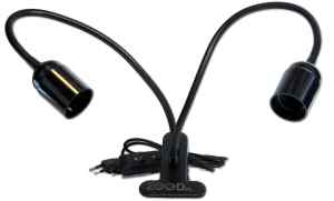 LAMPA KLIPS STATYW OPRAWA DO 2 ŻARÓWEK E27 METAL