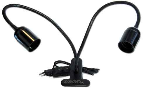 LAMPA KLIPS STATYW OPRAWA DO 2 ŻARÓWEK E27 METAL