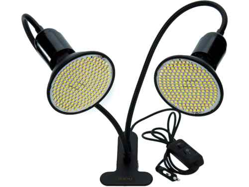 ZESTAW ŻARÓWKA 2X 20W FULL SPECTRUM CZARNA STATYW 