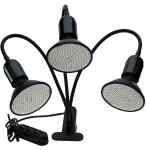 ZESTAW ŻARÓWKA 3X 20W LED GROW KOLOR CZARNA STATYW