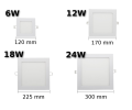 PANEL LED PODTYNKOWY KWADRAT WPUSZCZANY 6W BIAŁY CIEPŁY / ZIMNY