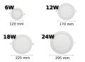 PANEL LED PODTYNKOWY OKRĄGŁY WPUSZCZANY 24W BIAŁY CIEPŁY / ZIMNY